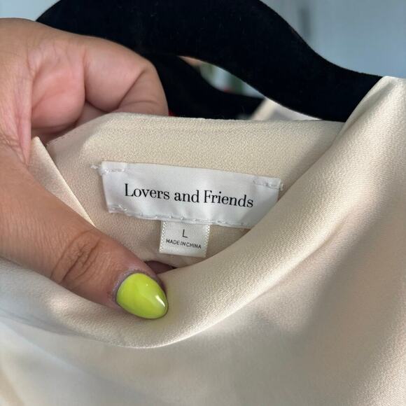 Lovers and Friends Odella Midi Dress Ivory Size L - Picture 7 of 10